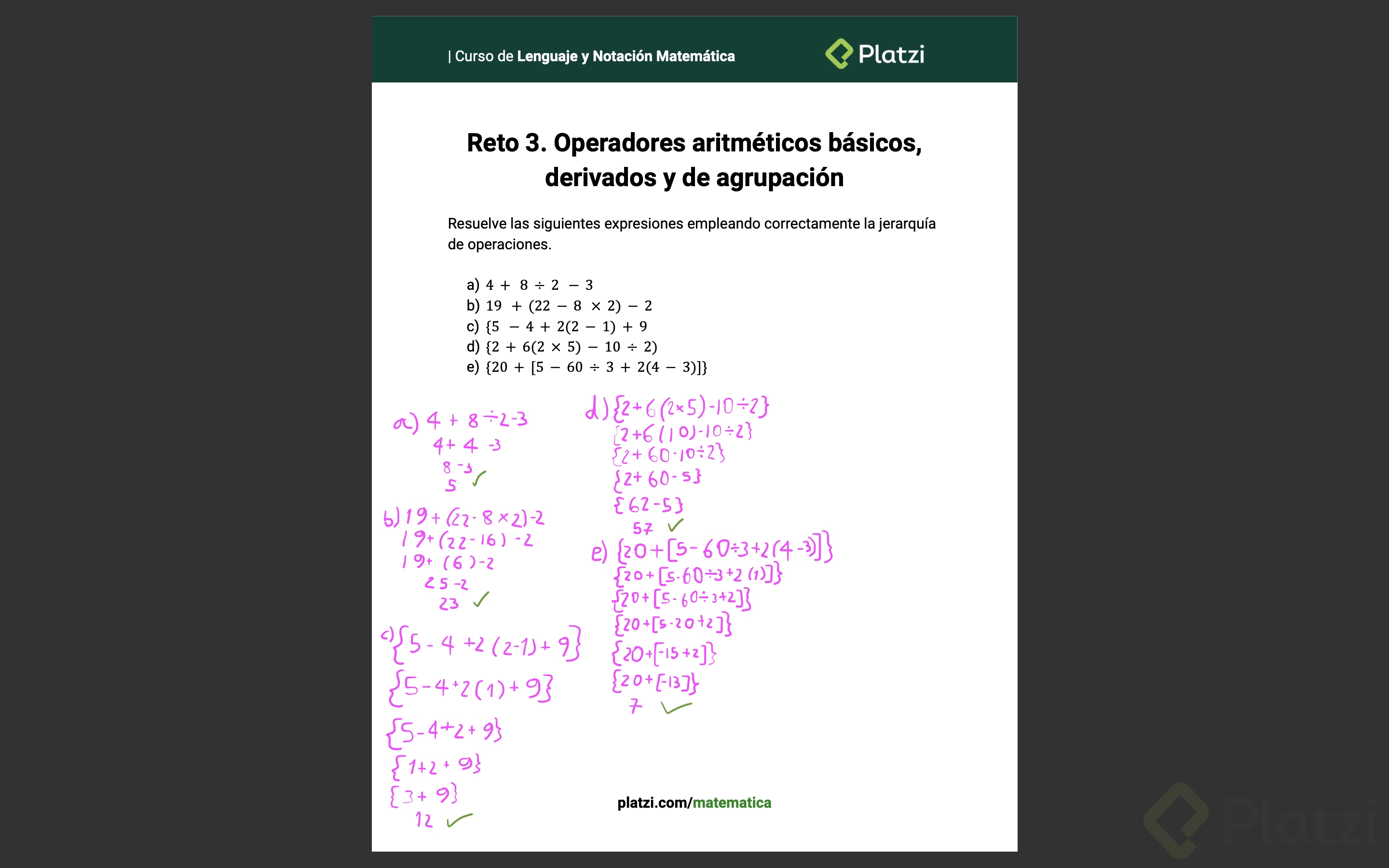 Operadores Aritméticos Y De Agrupación - Platzi